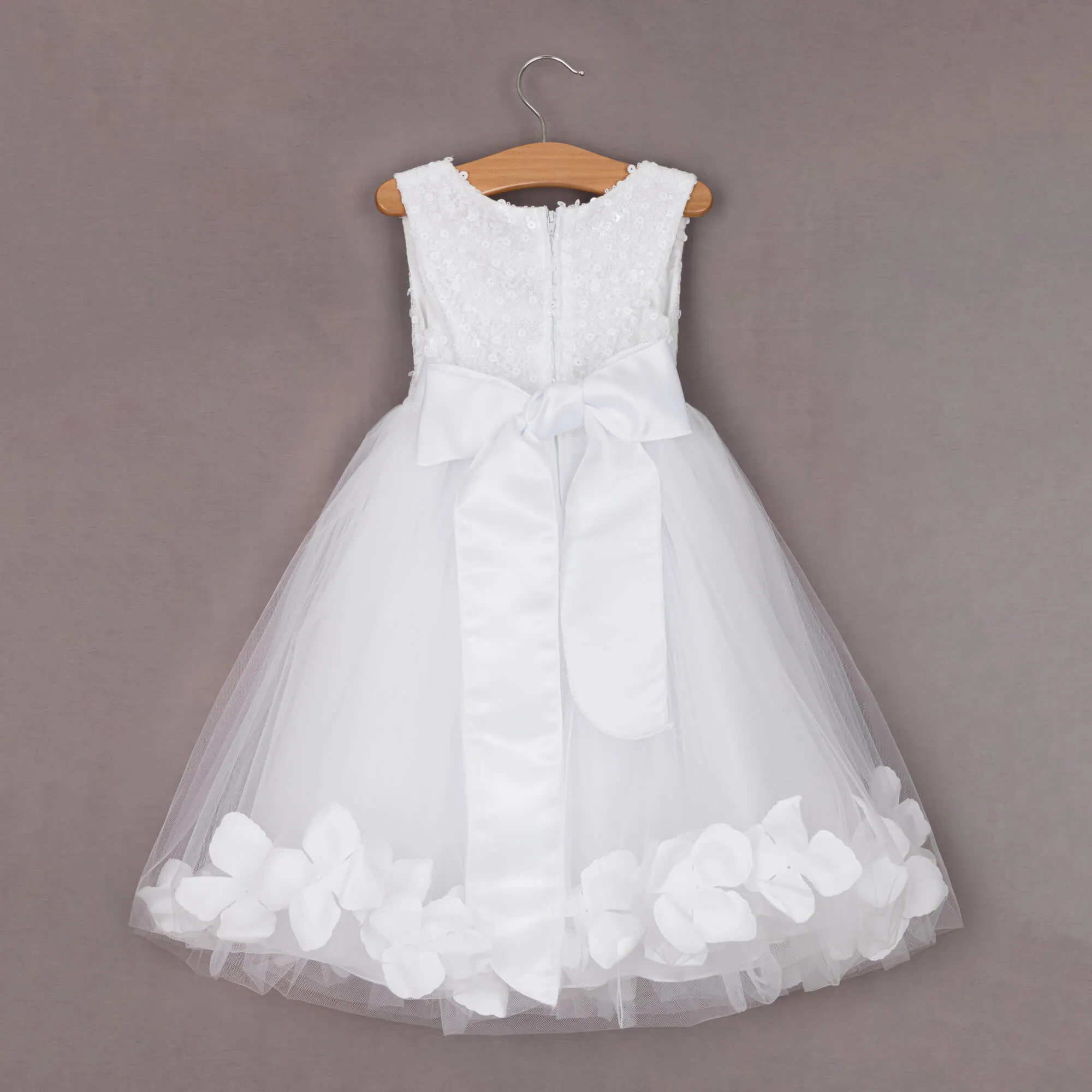 Baby Kenza - Sequin White and White Petals