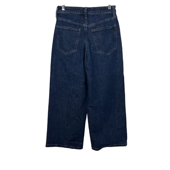 Banana Republic High Rise Pleaded Wide Leg Cropped Jeans