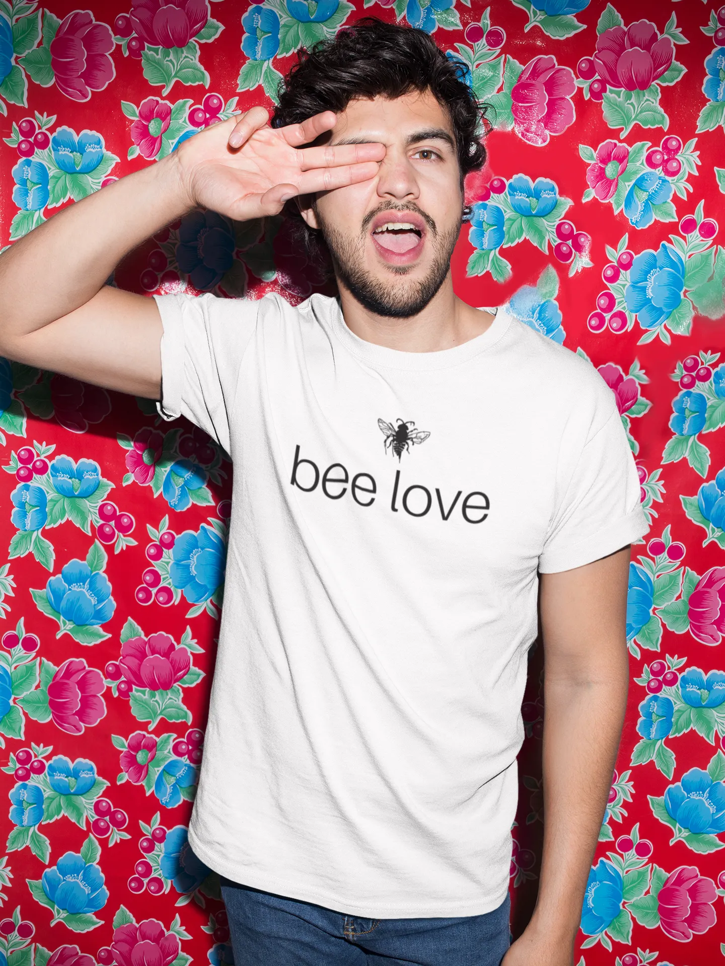 bee human: bee love - men's cotton crew t-shirt