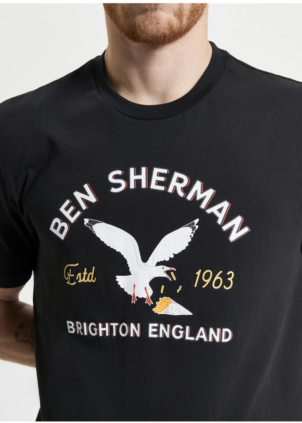 Ben Sherman Brighton Seagull T-Shirt Zwart