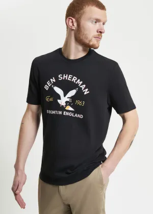 Ben Sherman Brighton Seagull T-Shirt Zwart