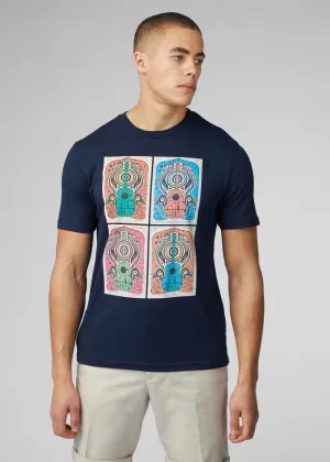 Ben Sherman Guitar Festival Poster T-Shirt Donker Navy
