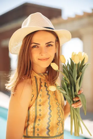 Betty Aztec Yellow Halter Top
