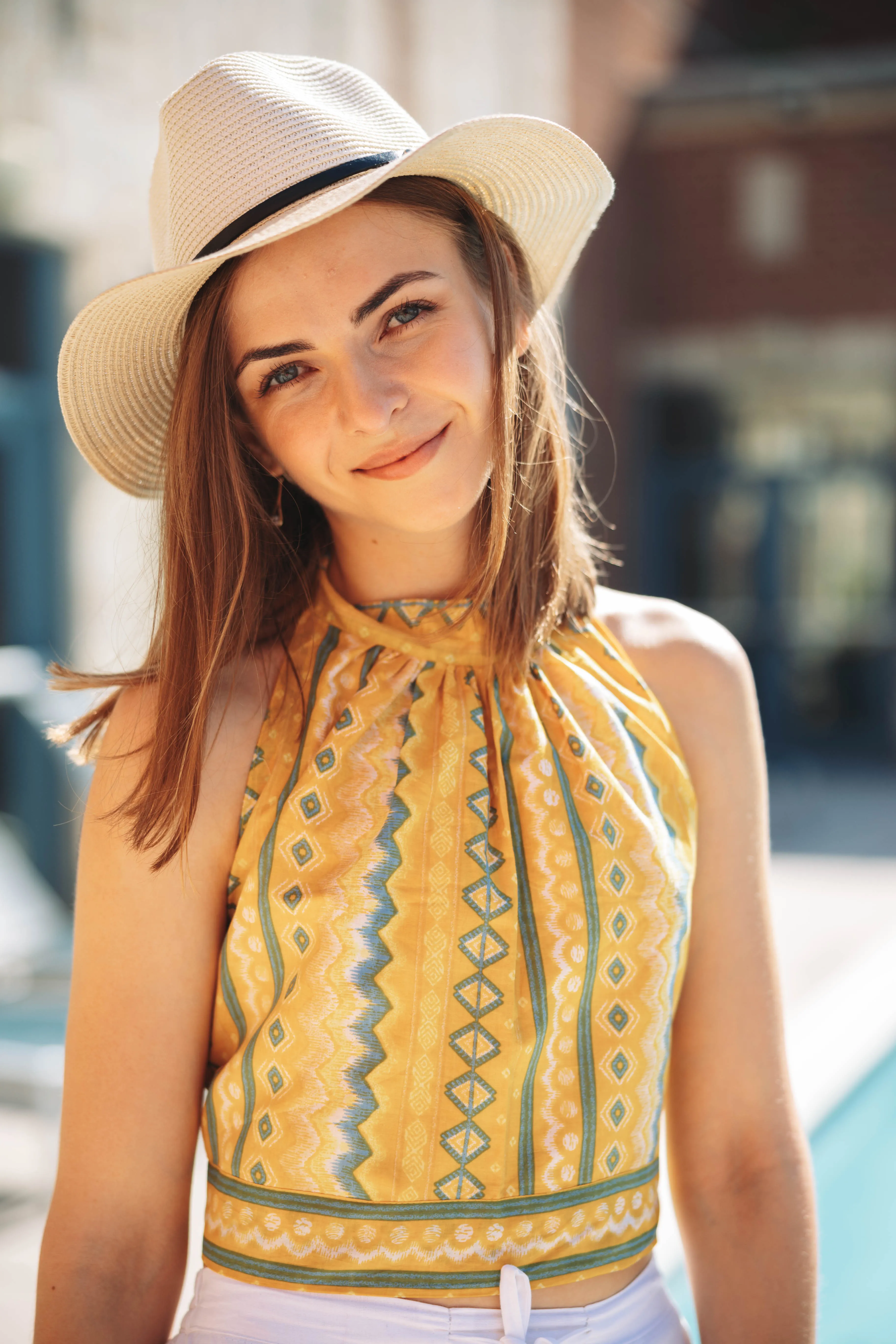 Betty Aztec Yellow Halter Top