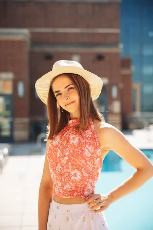 Betty Floral Pink Halter Top