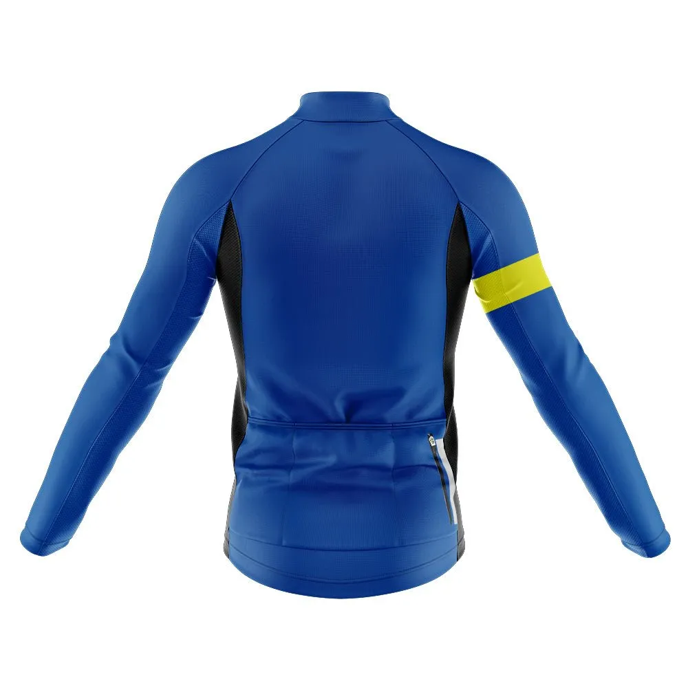Big and Tall Mens Bezzie Blue Long Sleeve Cycling Jersey