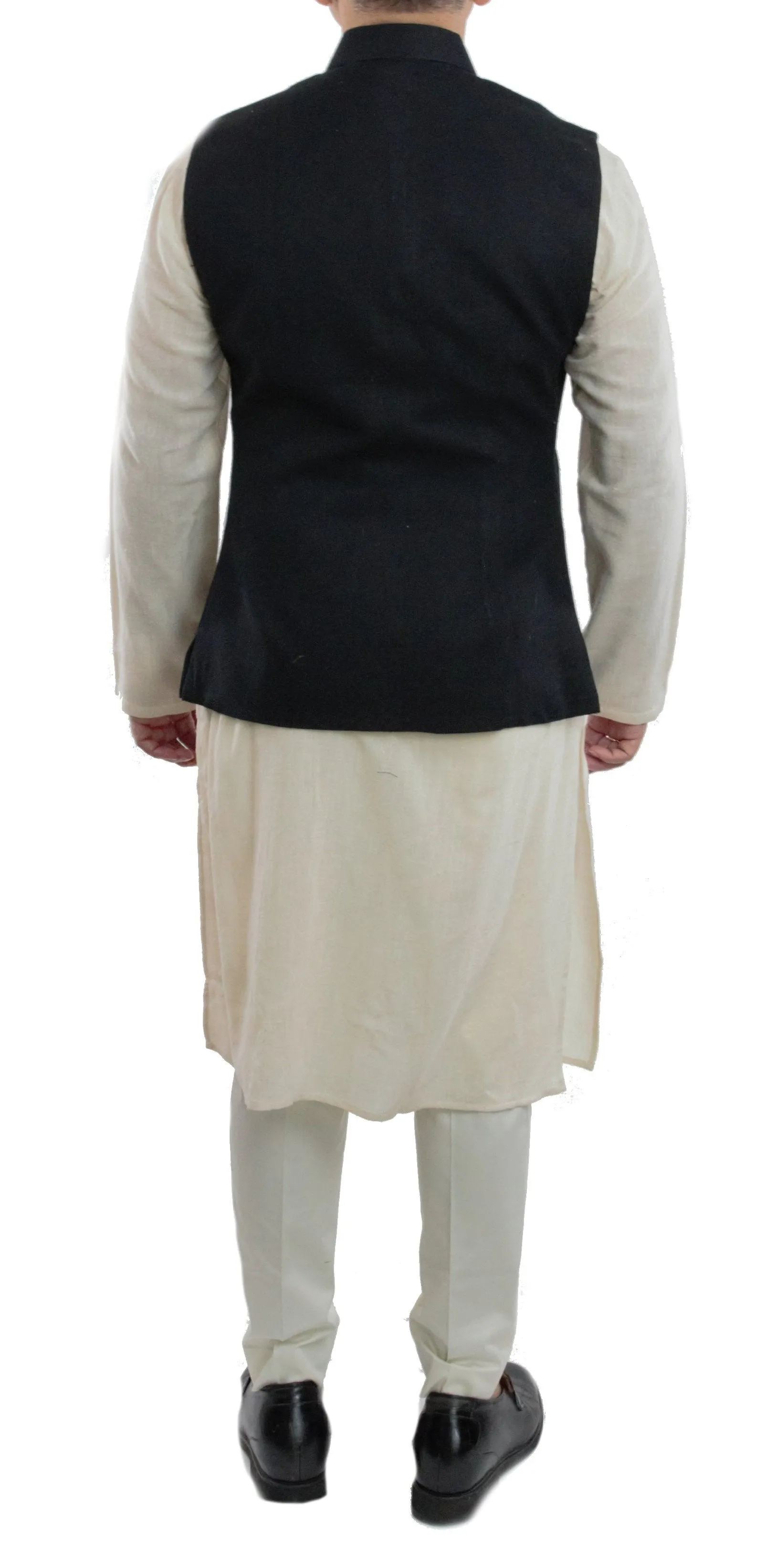 Black Color Matka Silk Nehru Jacket Bandhgala Waistcoat Bandi