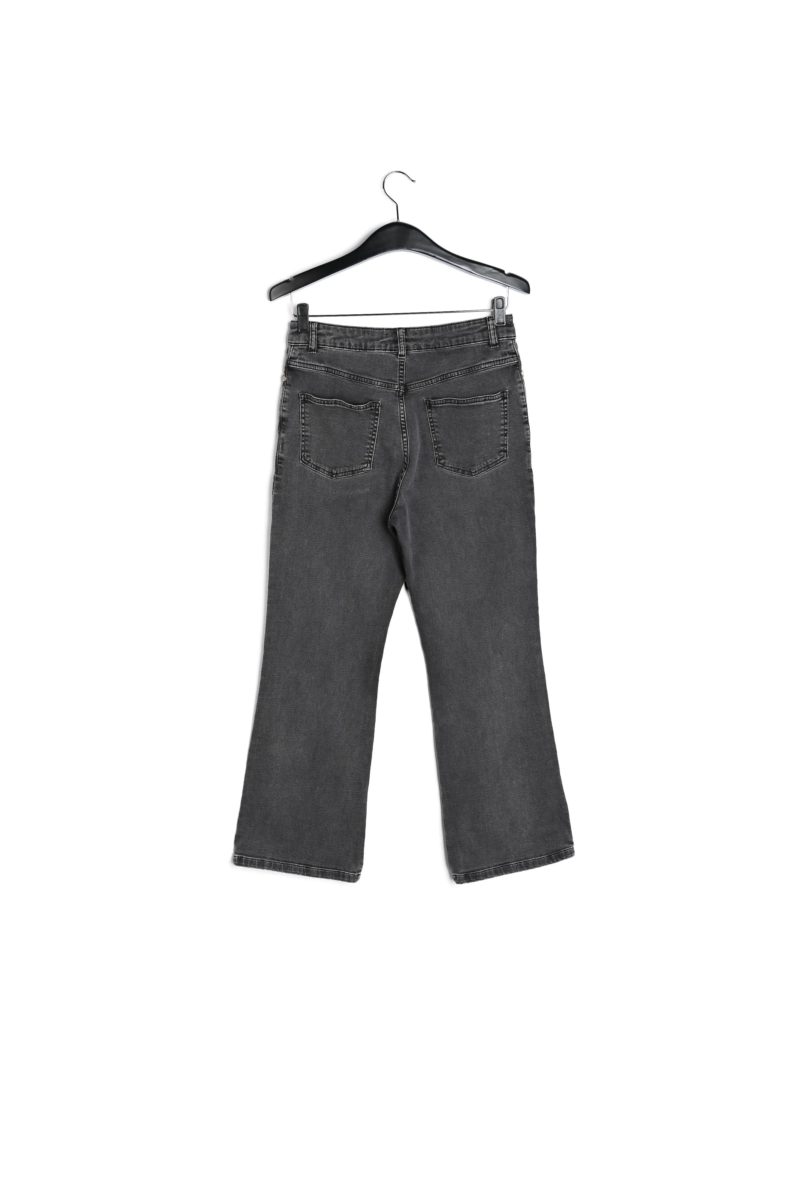 Black cotton-stretch flared-fit jeans