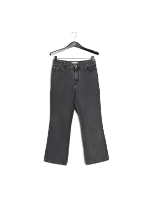 Black cotton-stretch flared-fit jeans