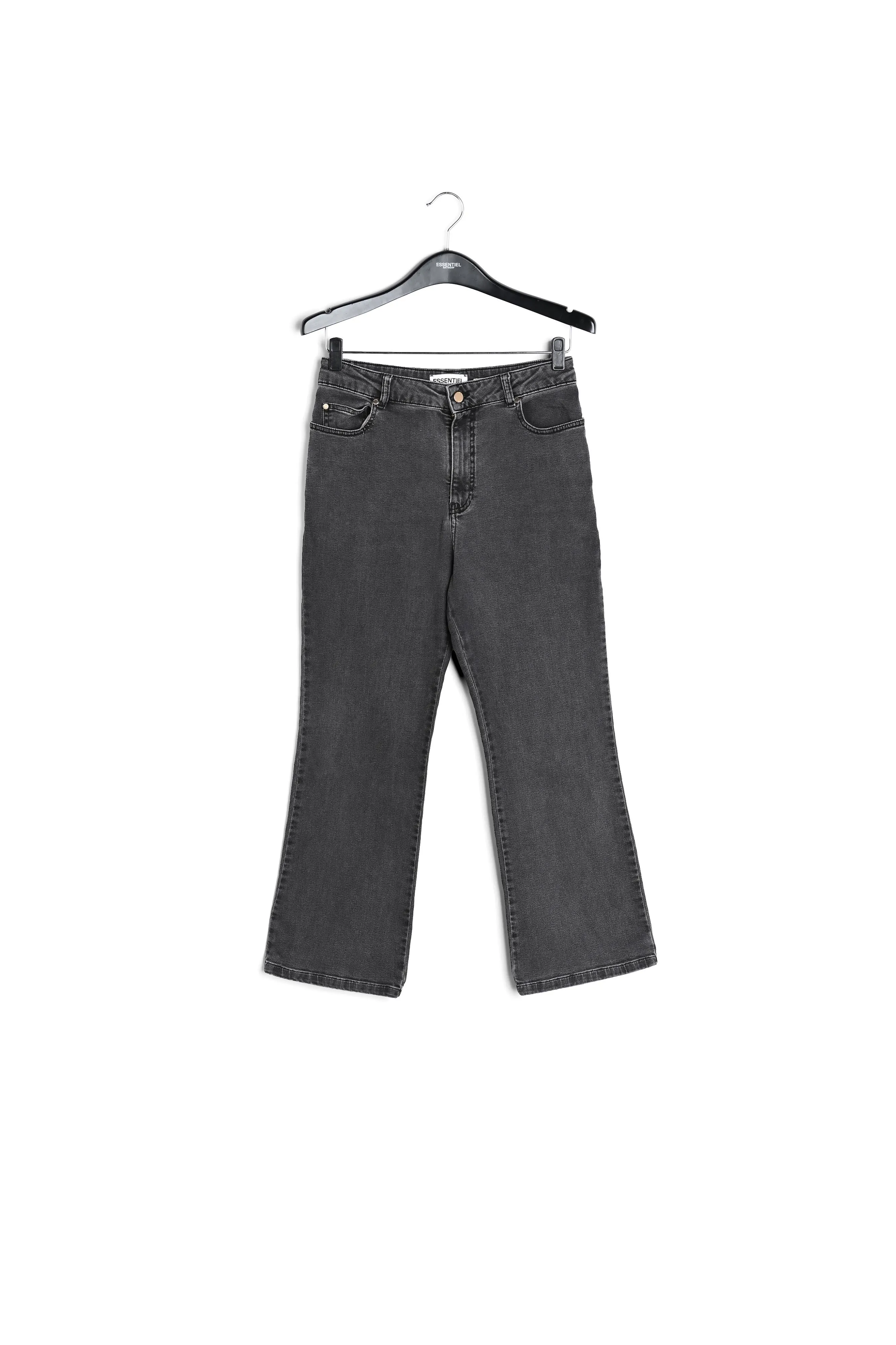 Black cotton-stretch flared-fit jeans