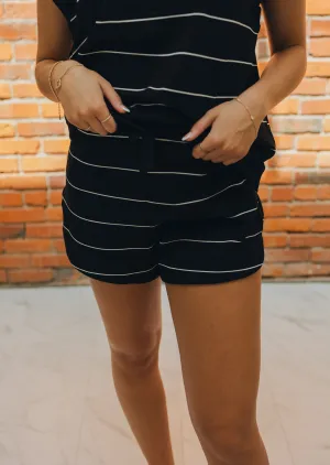 Black Stripe Shorts