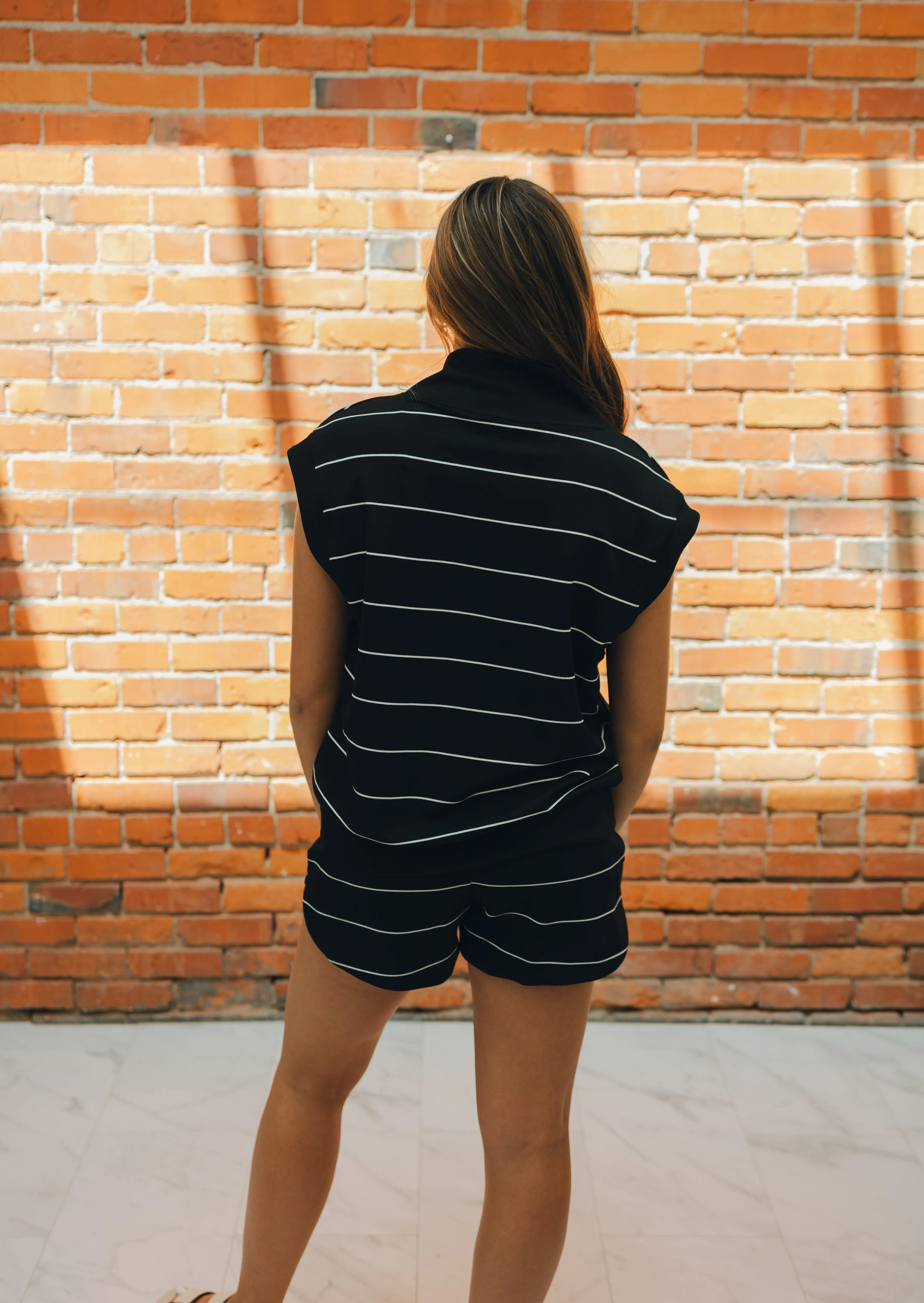 Black Stripe Shorts