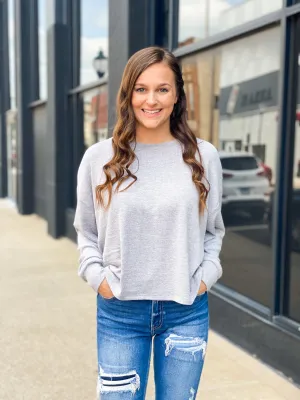 Blanca Grey Long Sleeve Top