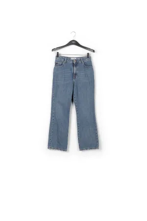 Blue cotton-stretch flared-fit jeans