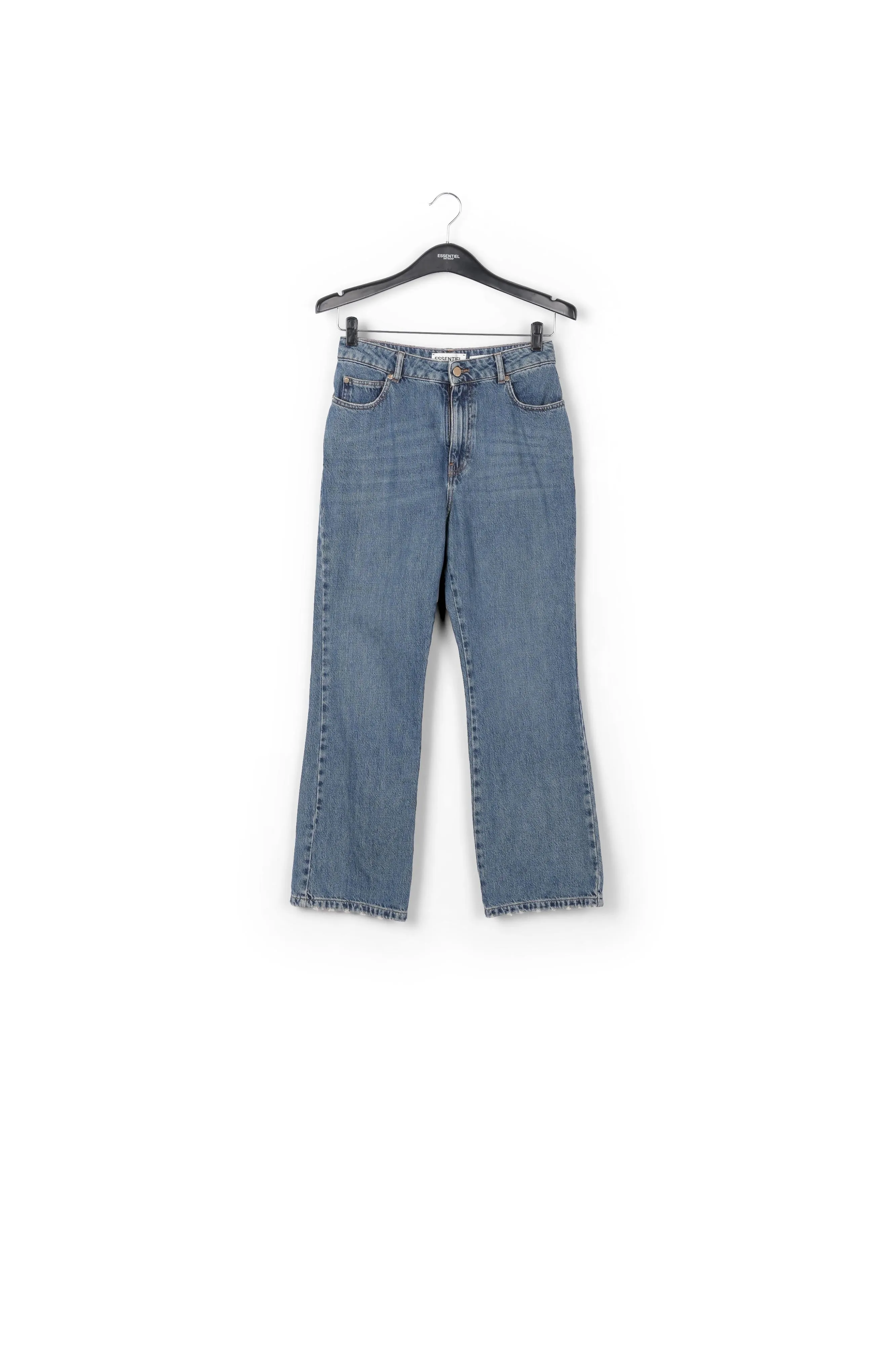 Blue cotton-stretch flared-fit jeans