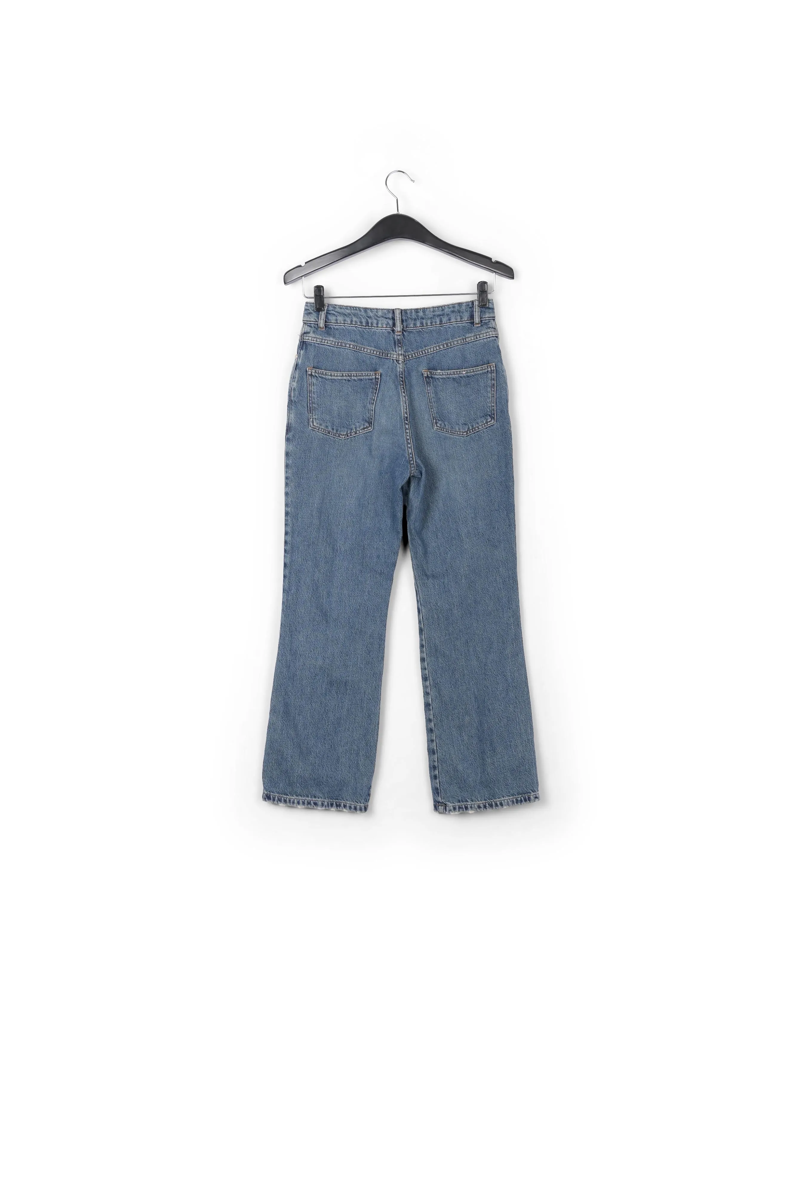 Blue cotton-stretch flared-fit jeans
