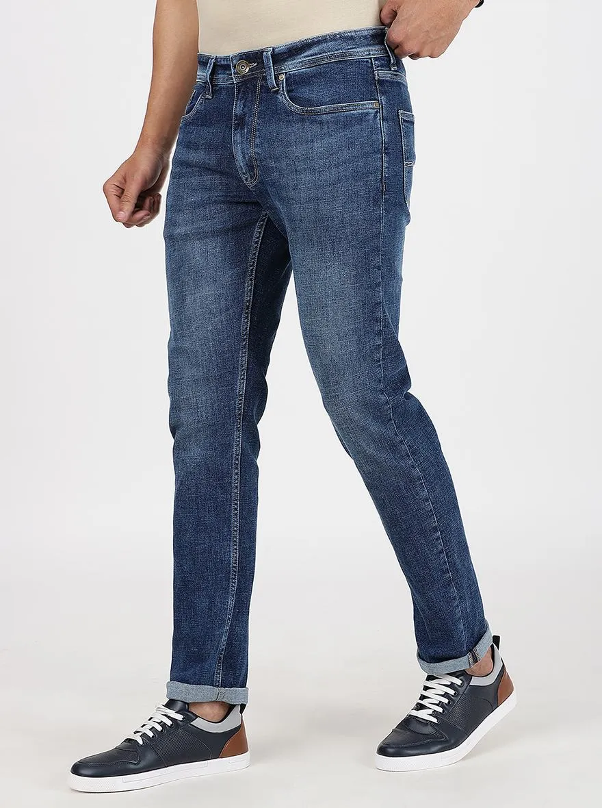 Blue Washed Straight Fit Jeans | JadeBlue