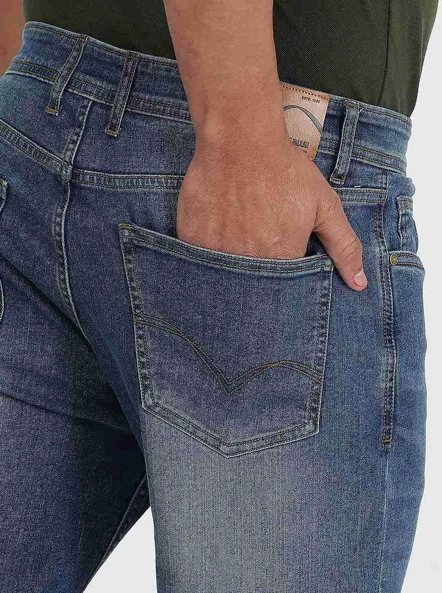 Blue Washed Straight Fit Jeans | JadeBlue