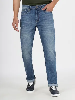Blue Washed Straight Fit Jeans | JadeBlue