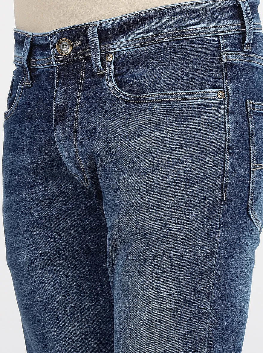 Blue Washed Straight Fit Jeans | JadeBlue