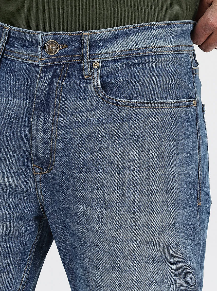 Blue Washed Straight Fit Jeans | JadeBlue