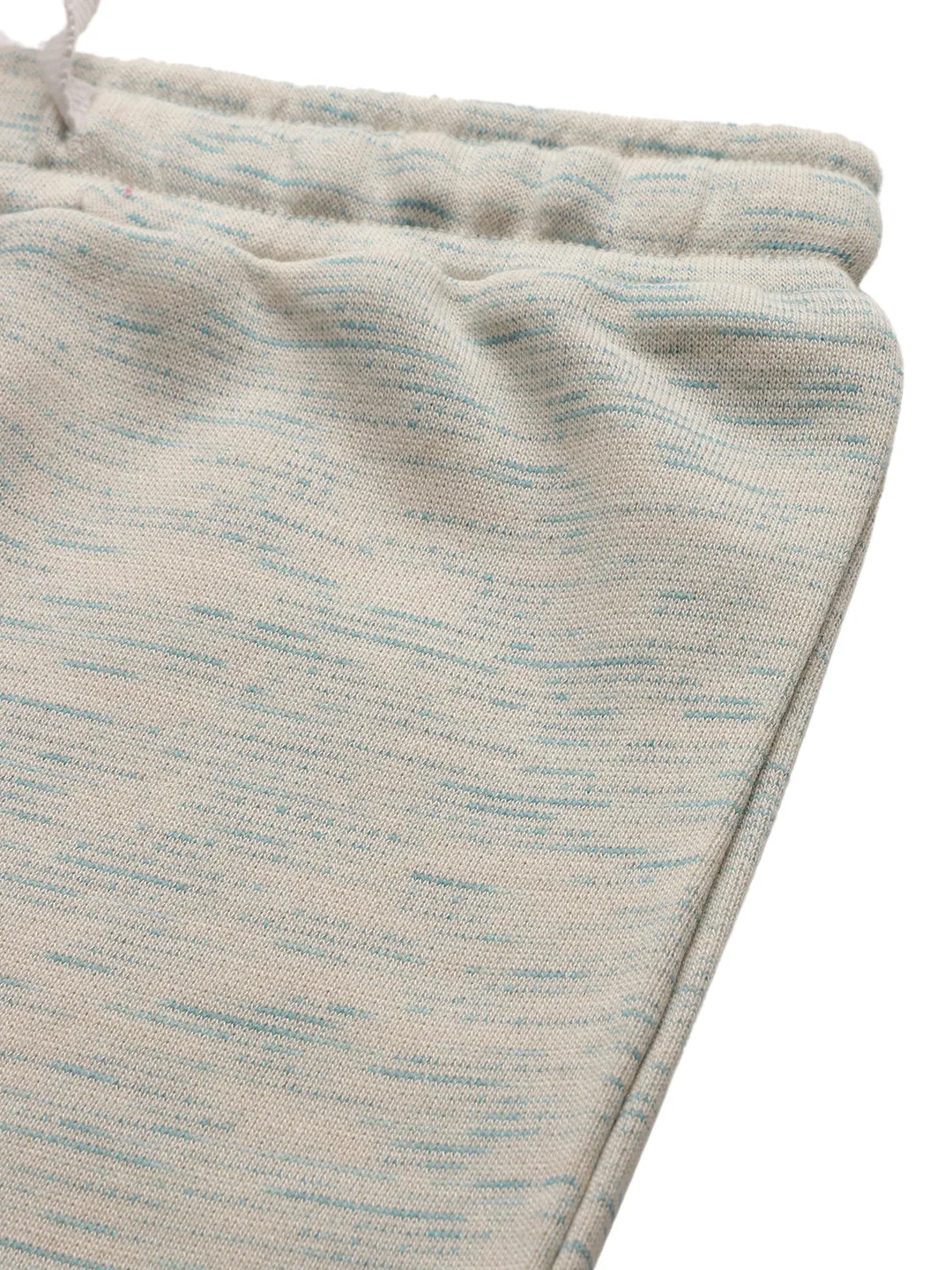 BLUE WHITE TEXTURED SUMMER GIRLS SHORTS - WHITE