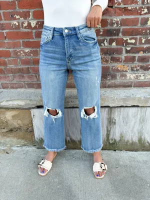 Boede- High Rise Crop Wide Jeans