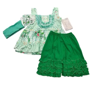 Boutique Brand Girl's Cacti Shorts Set with Headband 6-12 Months