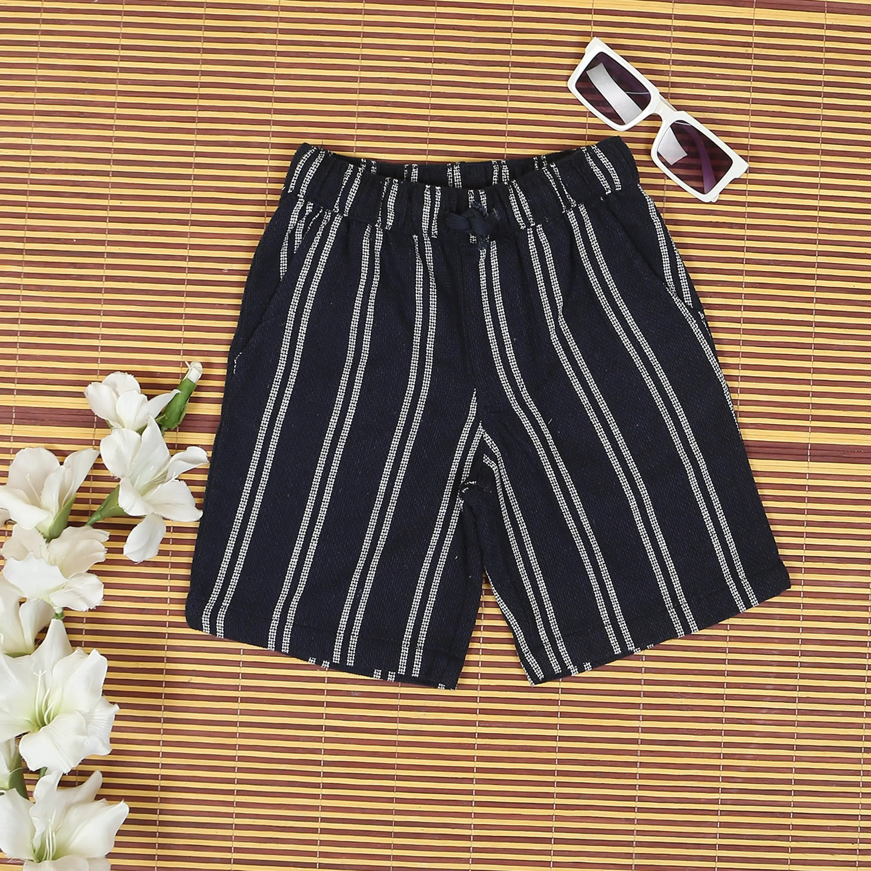 Boys Textured Short  Navy White