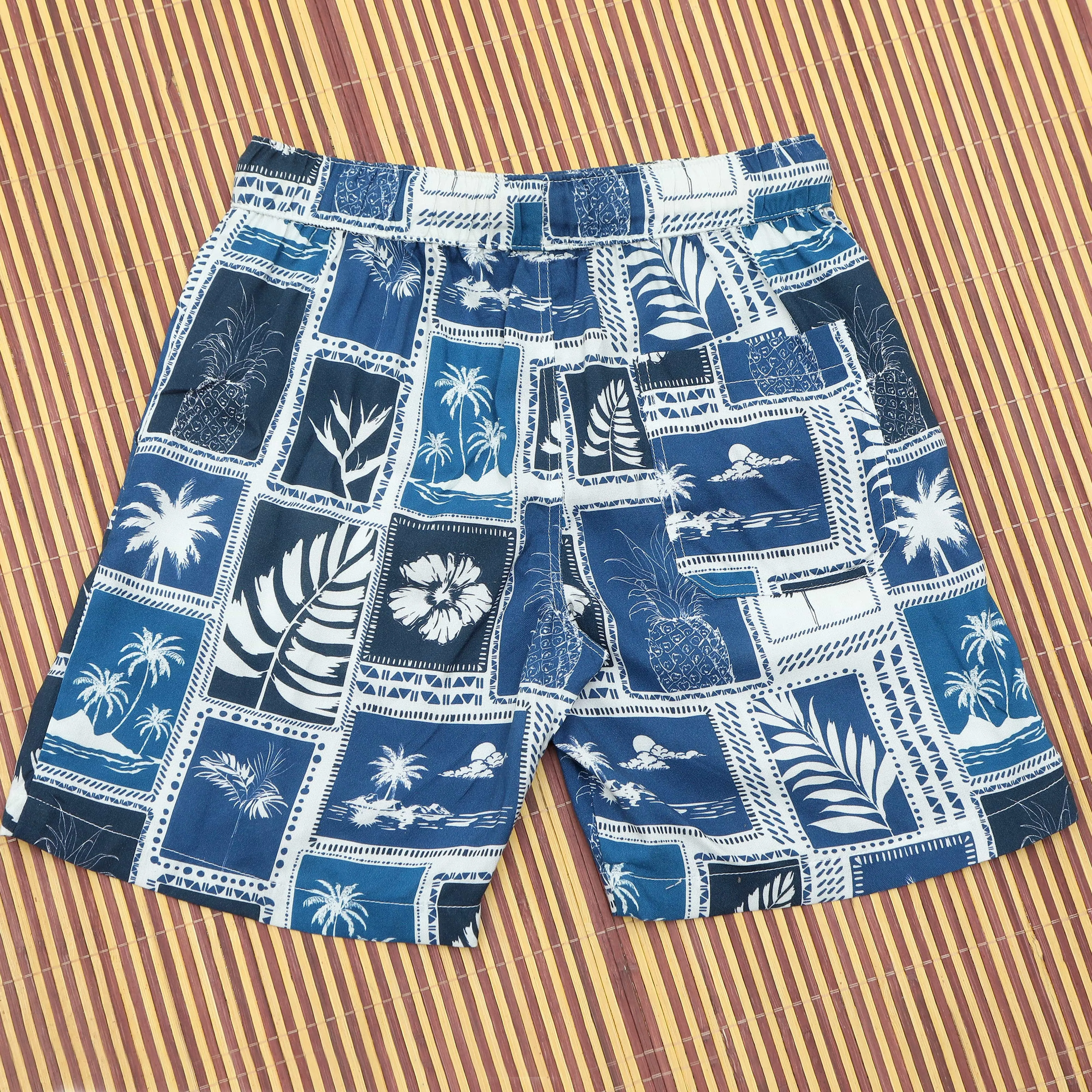 Boys Tree Print Short Royal Blue