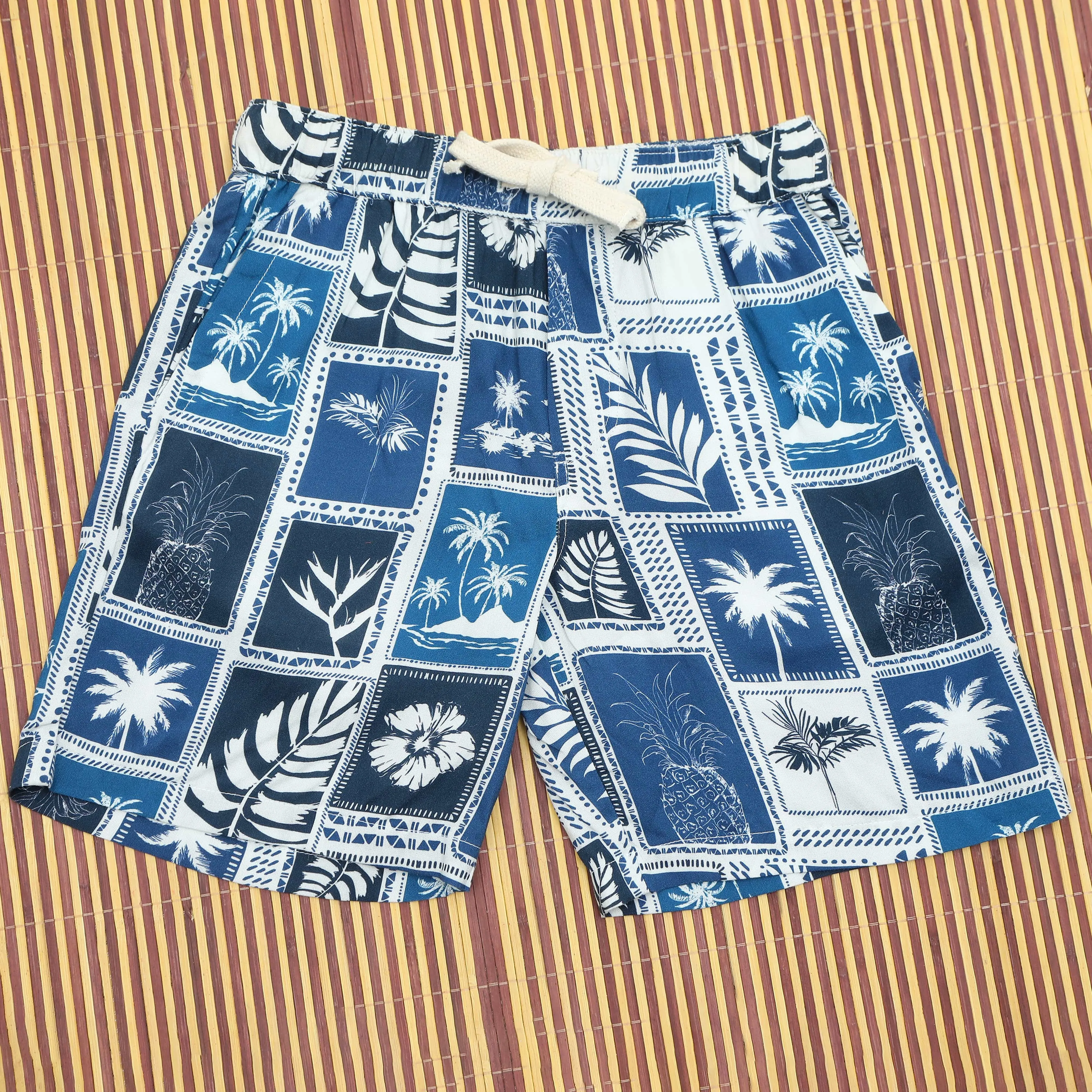 Boys Tree Print Short Royal Blue