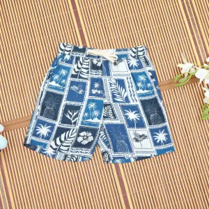 Boys Tree Print Short Royal Blue