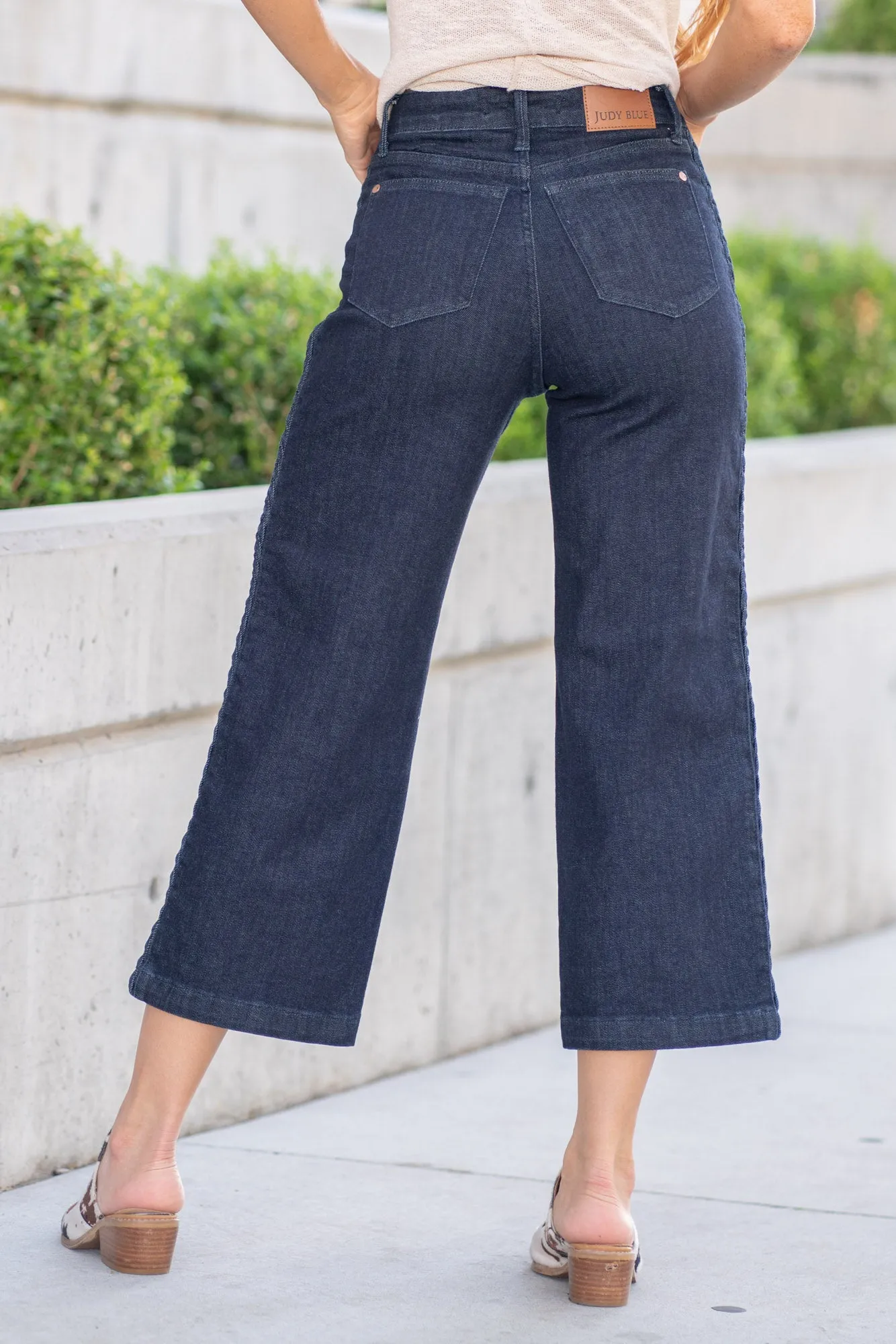 Braided Side High Rise Cropped Wide Leg Regular & Plus Sizes