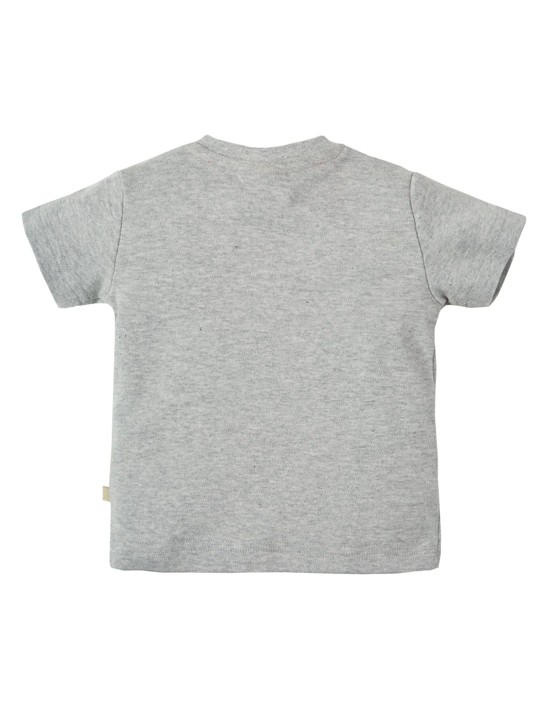 Button Off Applique Top -Grey Marl/Snail