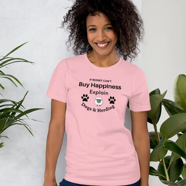Buy Happiness w/ Dogs & Sheep Herding T-Shirts - Light