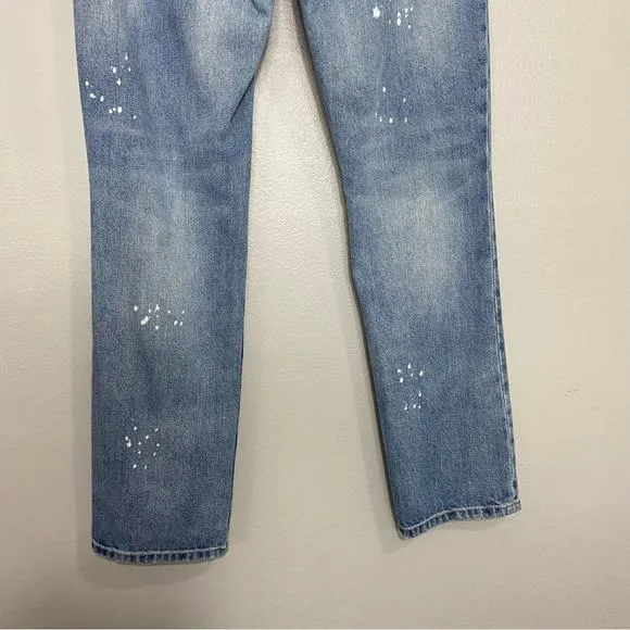 CAbi 100% Boyfriend Jeans Style 5884 DistressedAnkle Cropped Straight Size 2