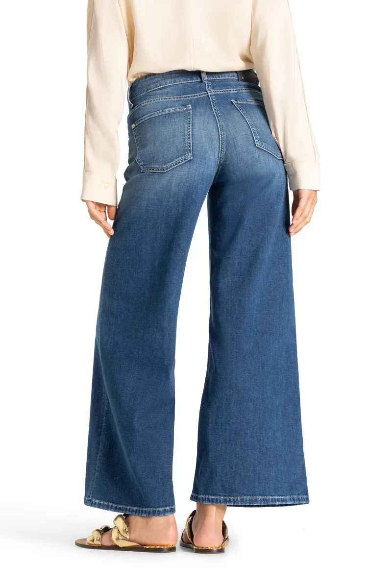 Cambio Palazzo cropped blå jeans