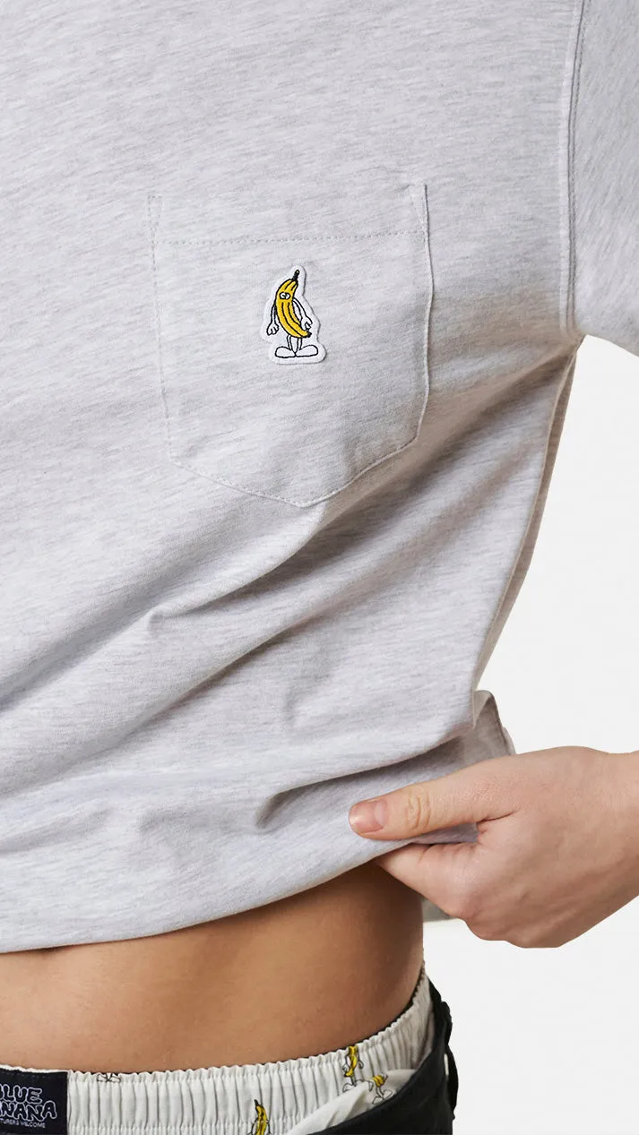 CAMISETA POCKET BANANA LIGHT GREY MELANGE
