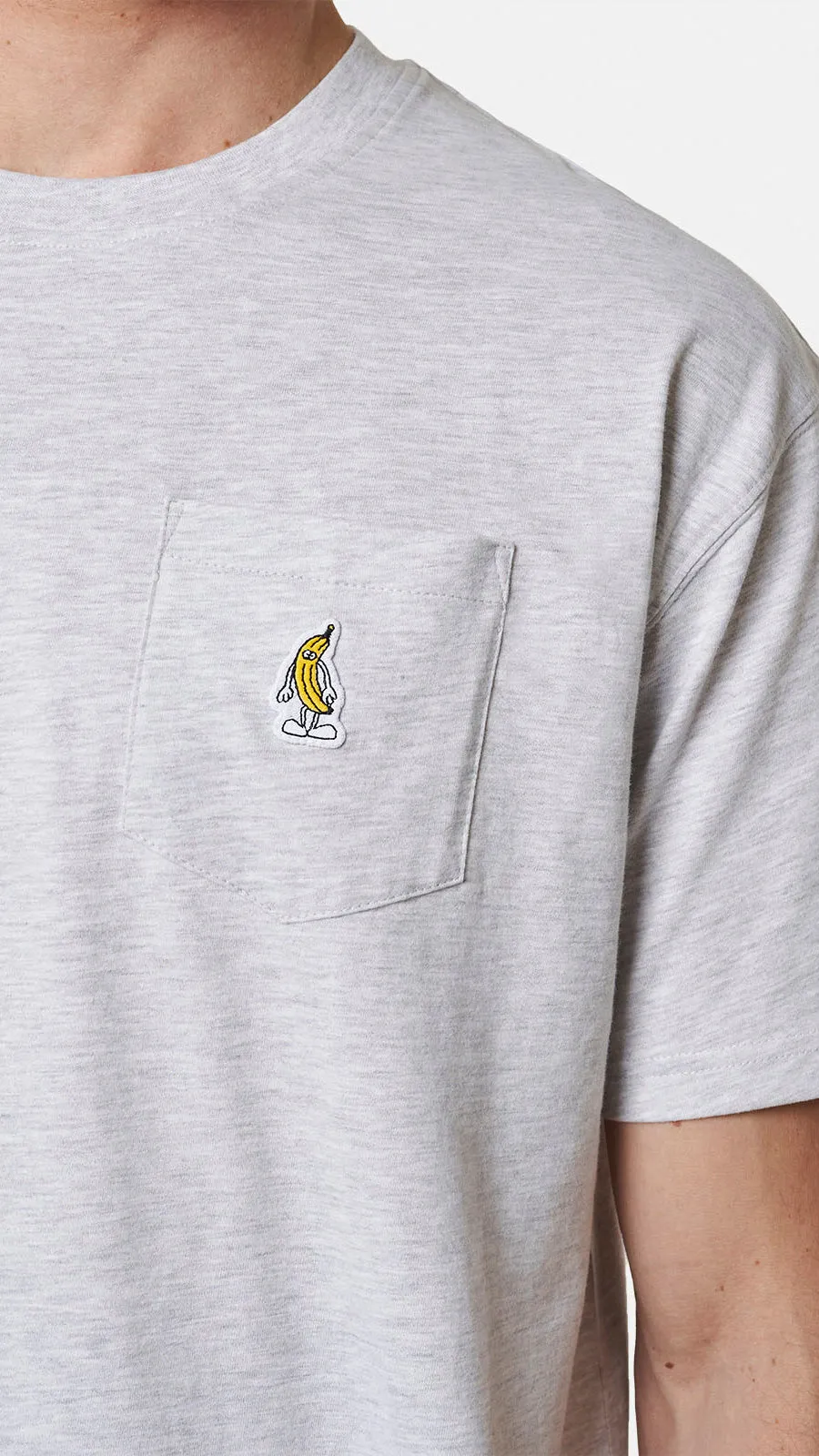 CAMISETA POCKET BANANA LIGHT GREY MELANGE