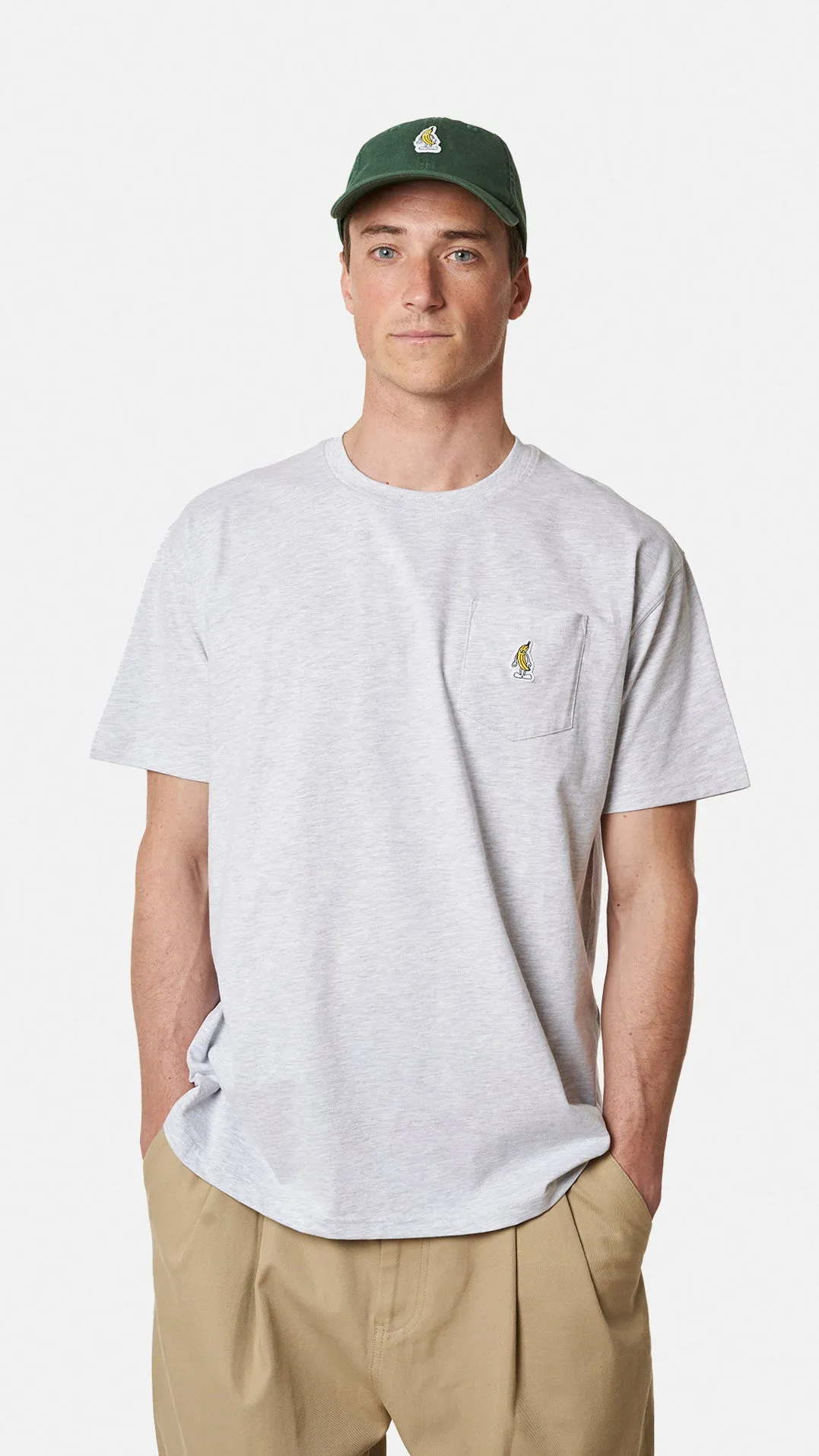 CAMISETA POCKET BANANA LIGHT GREY MELANGE