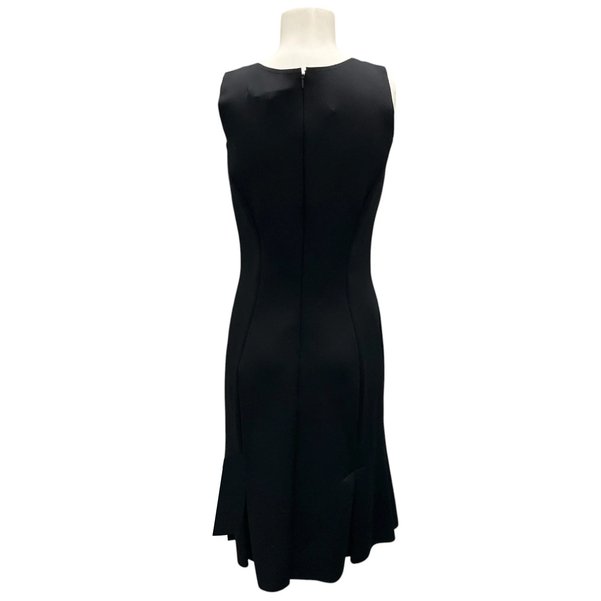Carolina Herrera Black / Yellow Floral Embroidered Laser Cut Scuba Dress