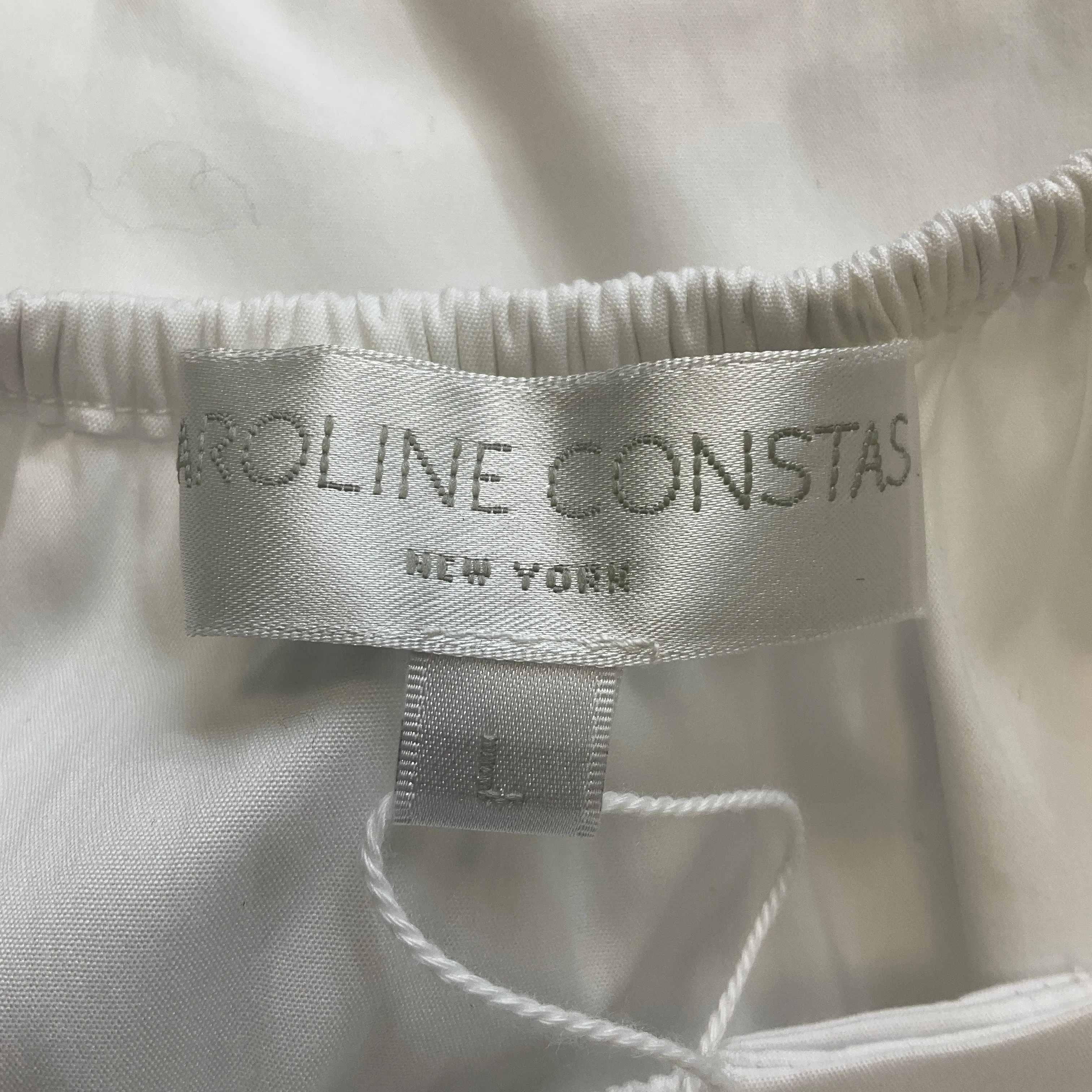 Caroline Constas White Lyla Ruffle Midi Dress