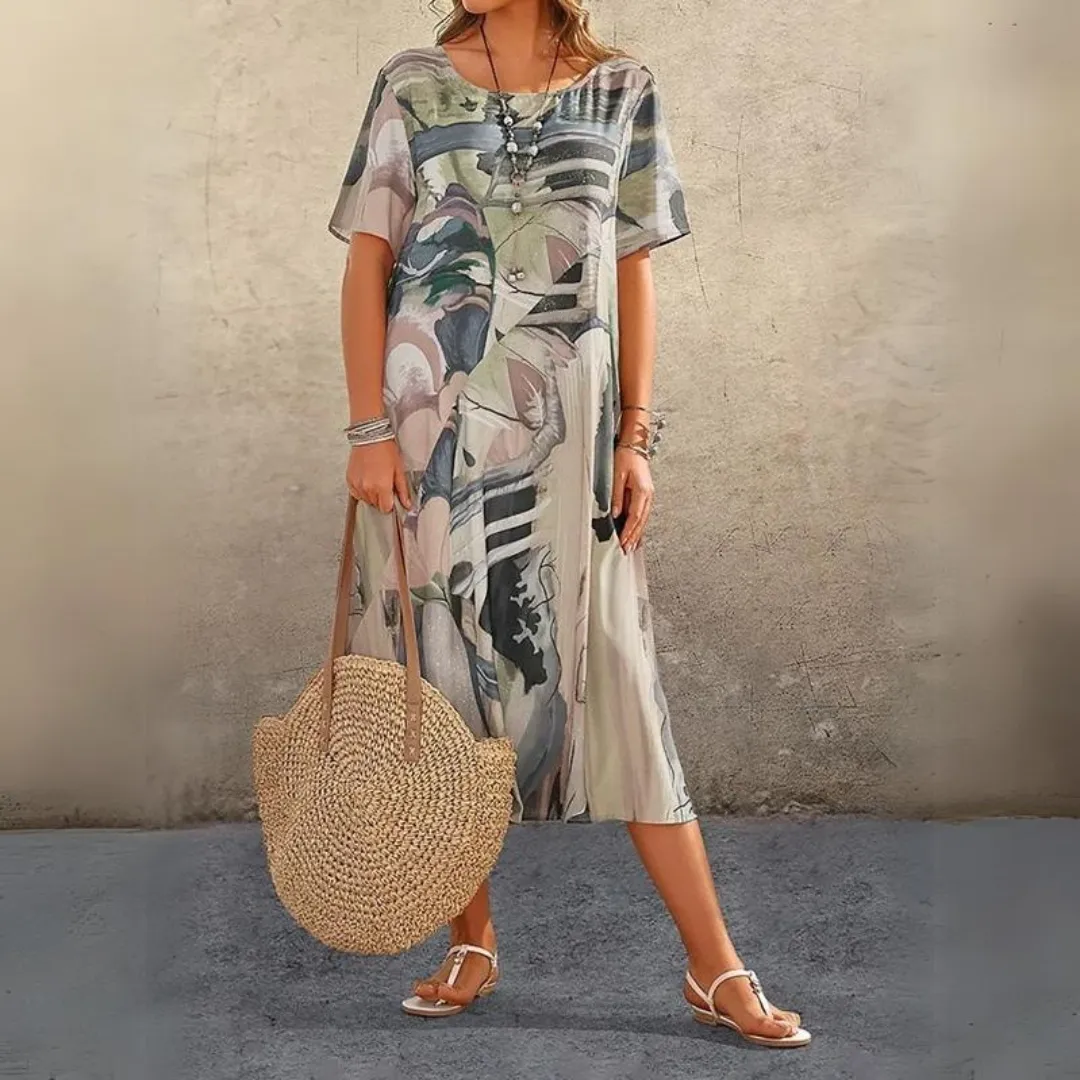 Celeste Elegant Multi-Color Floral Dress