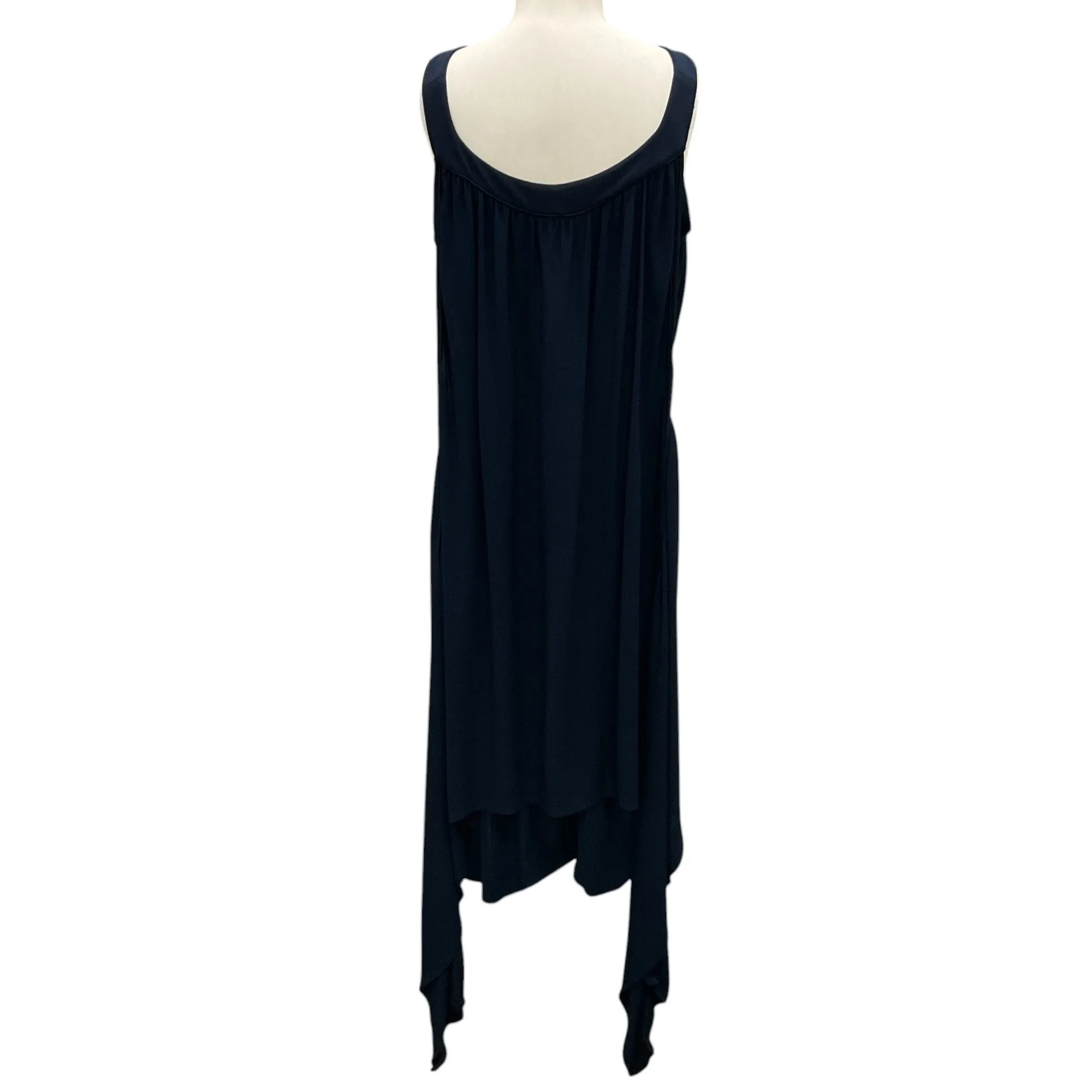 Chanel Navy Blue 2009 Draped Detail Sleeveless Jersey Dress