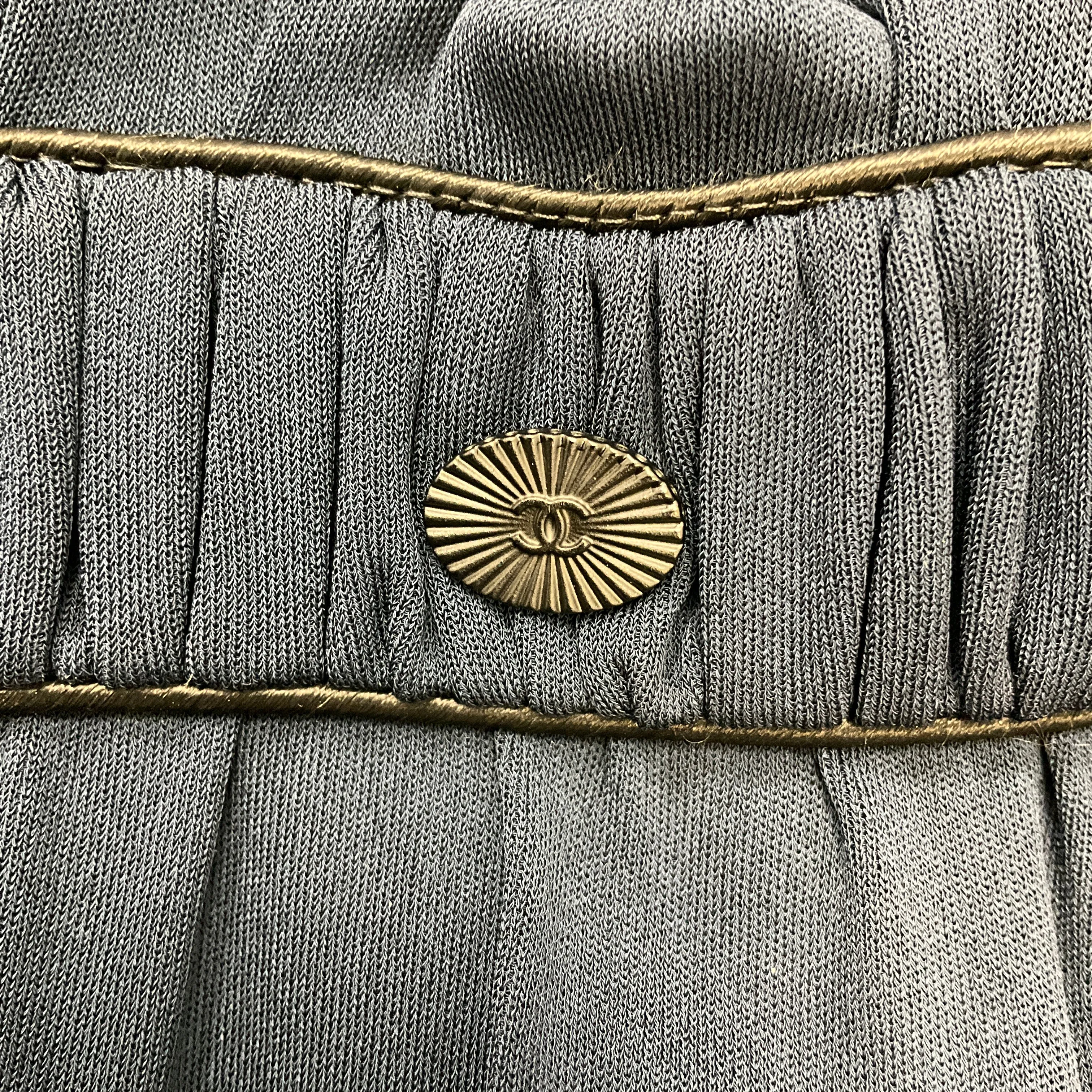 Chanel Navy Blue 2009 Draped Detail Sleeveless Jersey Dress