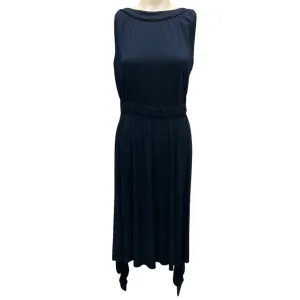 Chanel Navy Blue 2009 Draped Detail Sleeveless Jersey Dress
