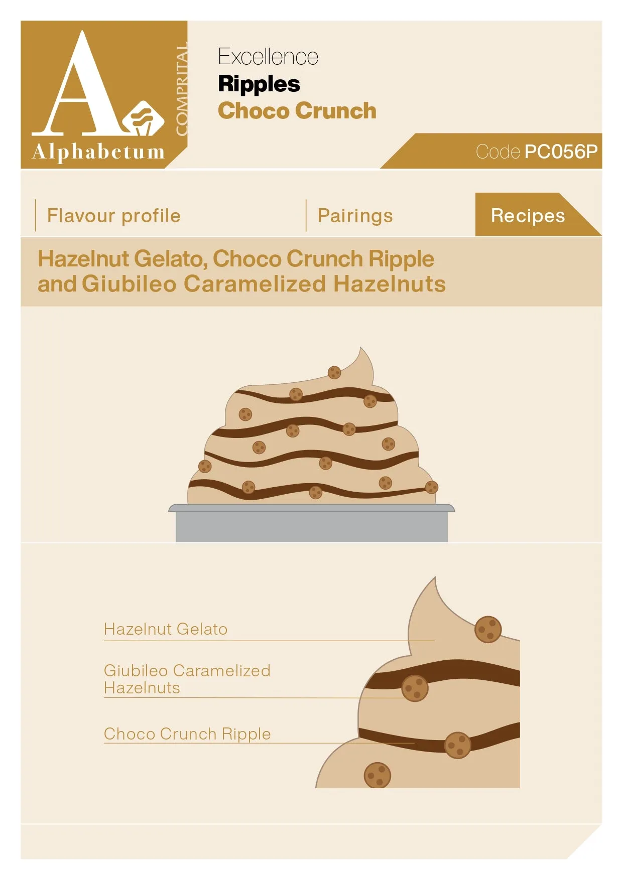 Choco Crunch (chocolate with wafer biscuit pieces) Ripple - Case of 2 x 2.5 kg Units