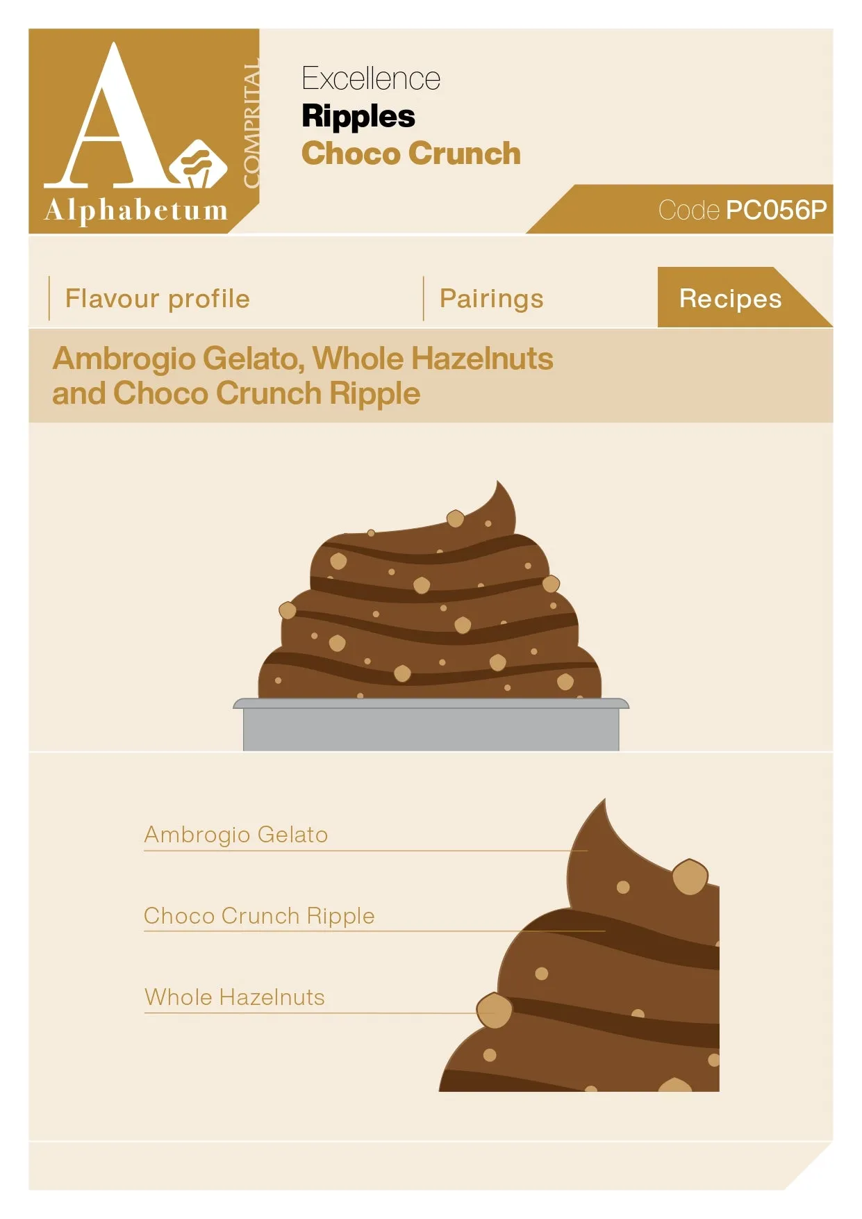 Choco Crunch (chocolate with wafer biscuit pieces) Ripple - Case of 2 x 2.5 kg Units