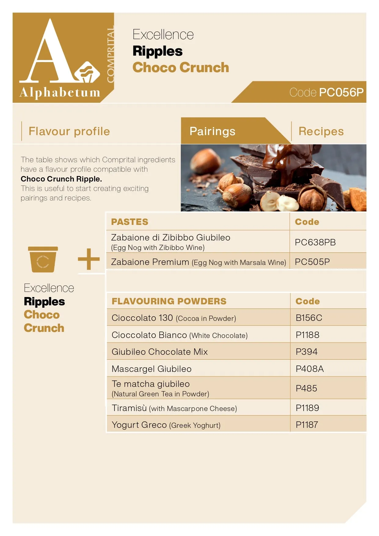 Choco Crunch (chocolate with wafer biscuit pieces) Ripple - Case of 2 x 2.5 kg Units