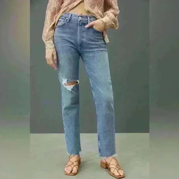Citizens of Humanity Daphne Cropped High-Rise Stovepipe Jeans sz 23